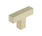 Trafalgar T Bar Square Cupboard Knobs  Satin Nickel - Burlington Range